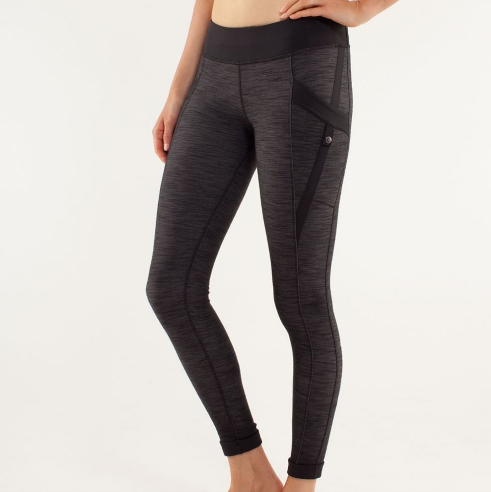 RARE Lululemon Warrior Pant: Black Slub Denim & Black, Size 2